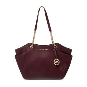 Michael Kors Jet Set Travel Large Shoulder Tote Leather Merlot Red